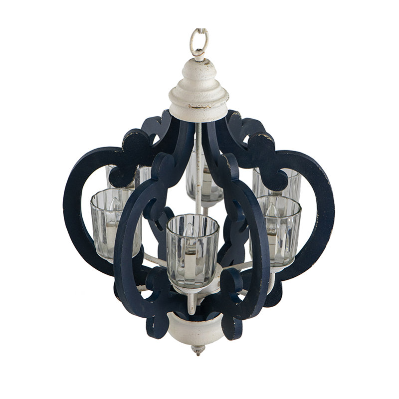 Lustre en métal 6 lumières avec chaîne réglable pour la cuisine, la salle à manger et le vestibule (ampoule non incluse)
