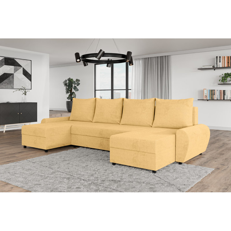 Benedicto 5 Seater Corner Sofa , Mustard yellow - Matana09