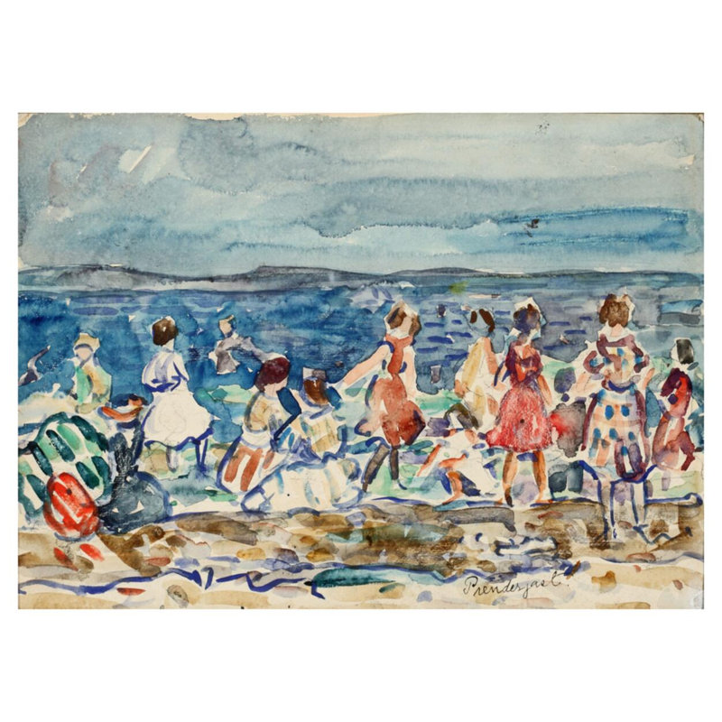 Paysage marin par Maurice Brasil Prendergast - estampe numérique, H 32 po x l 40 po