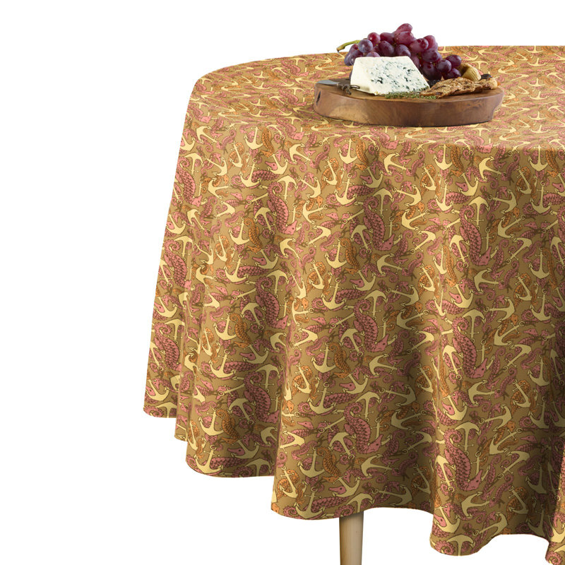 Winsome Geometric Round Tablecloth, 84" x 84"