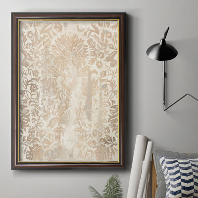 «Walnut Damask IV», impression sur toile encadrée