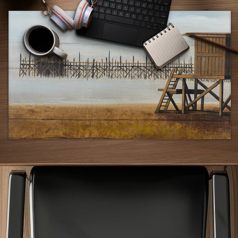 Lifeguard tower at the beach - 14.00"x24.25" Desk mat