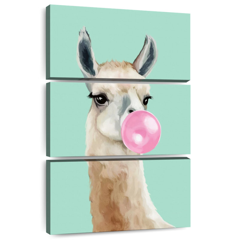 Ketti Bubble Gum Llama II, 57" H x 36" W