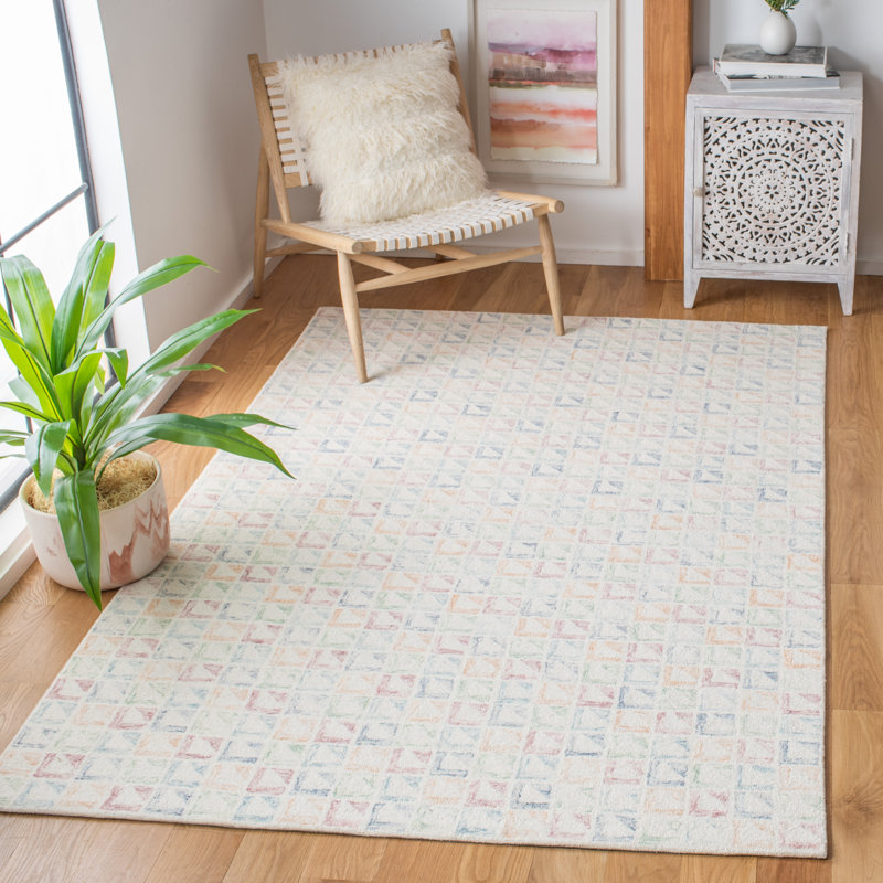 Rodeo Drive Hand Tufted Wool And Cotton With Latex Geometric Rug, Rectangle 8' x 10'
