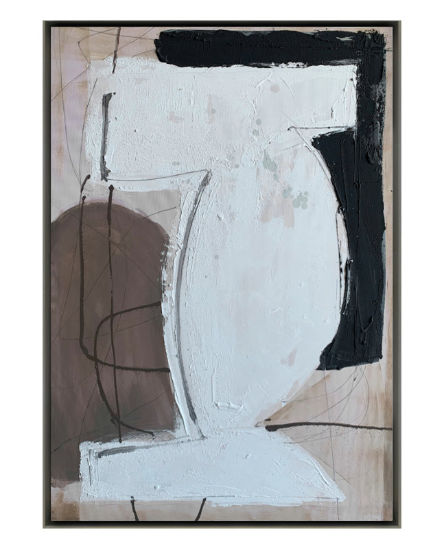 Velora Single Picture Frame Painting on Wood, 180 cm H x 94 cm W, Silver