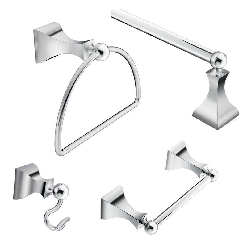 Ensemble de quincaillerie de salle de bain 4 pièces Retreat, Chrome