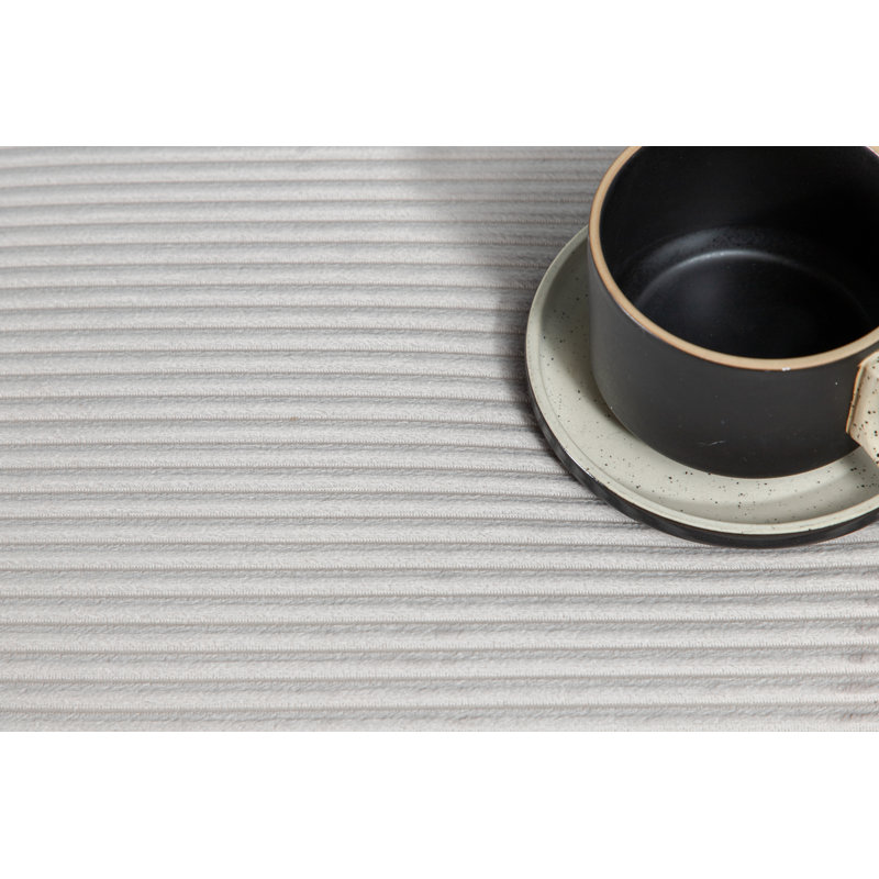 Horta 40cm Wide Square Ottoman, Brass, Light Grey