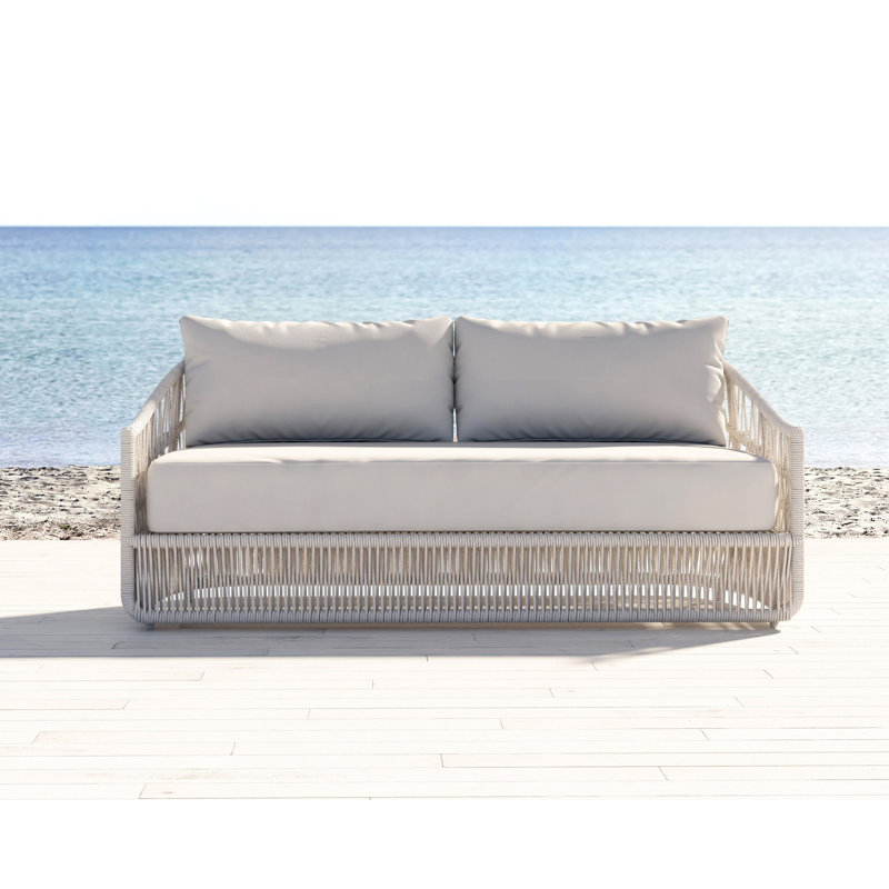 Lucan 78'' Wide Outdoor with SunbCushions, Linen Canvas Sunbrella® Canvas