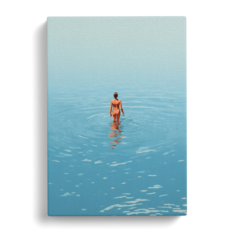 Swimming Minimalism Art No.3 - Wrapped Canvas, 50cm H x 35cm W x 3cm D