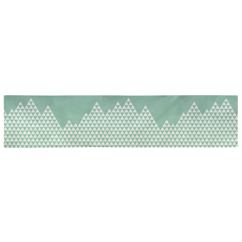 Chemin de table mountain Avicia, 91,5 po x 17,5 po, Bleu / Vert, Coton