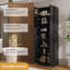 Bibliothèque de rangement à 86 tablettes H 86,7 po x l 23,6 po avec 7 tablettes et portes en verre-332749575