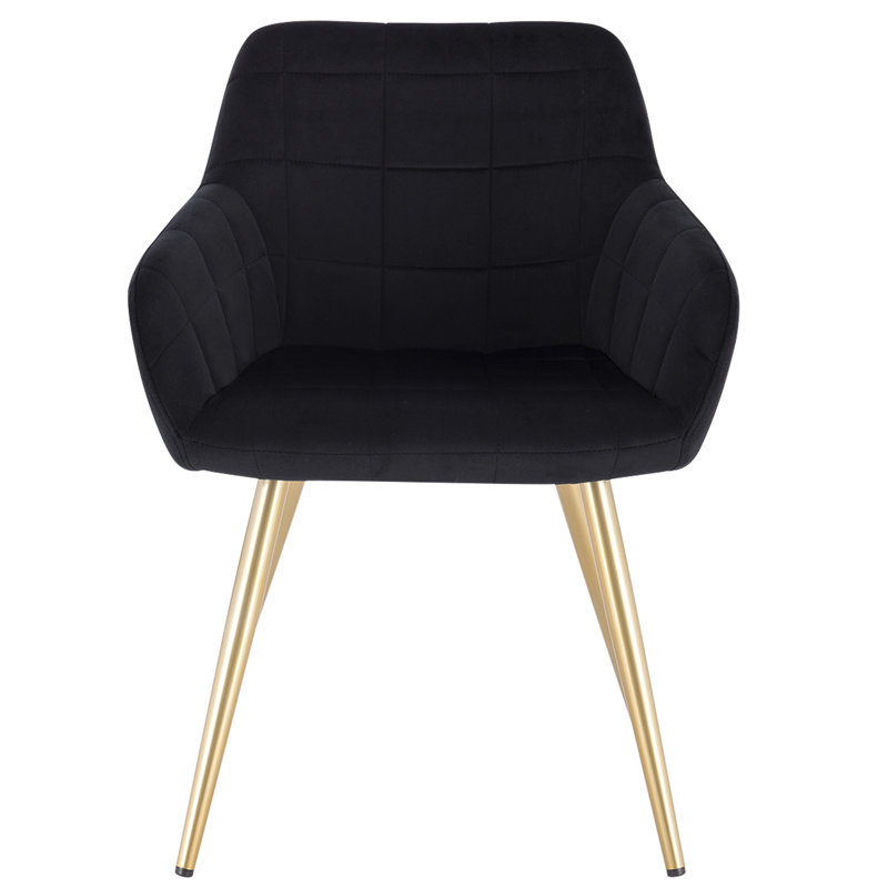 Palumbo Upholstered Dining Chair, Black, Gold