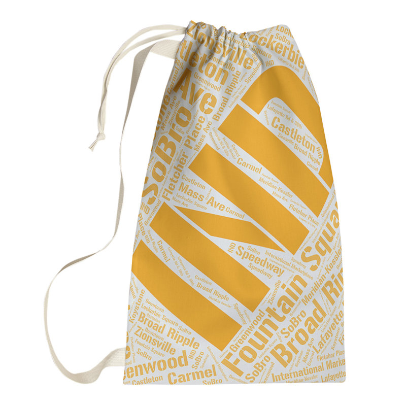 Laundry Hamper with Handles, Memphis, Orange, Large (36" H x 28" W x 1.5" D)