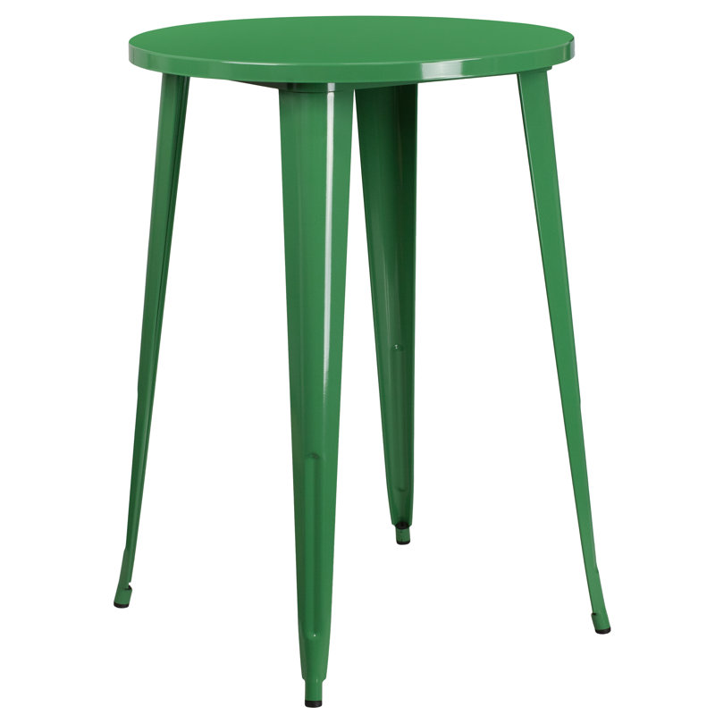 Table ronde de bar de qualité commerciale pour l'intérieur et l'extérieur, Vert, L 30 po x l 30 po