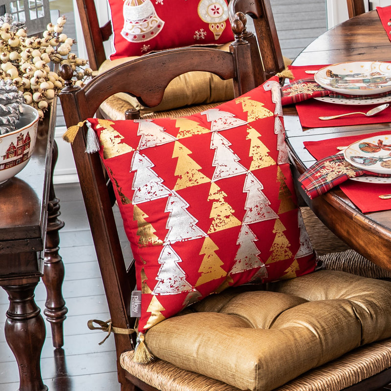 Tassels Cotton Reversible Throw Pillow