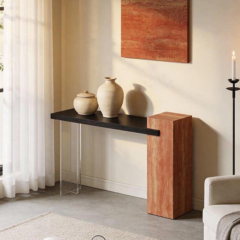 Table d'entrée en pierre naturelle, 33.46" H x 39.37" W x 11.81" D