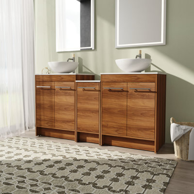 Meuble-lavabo double 58,93 po avec comptoir