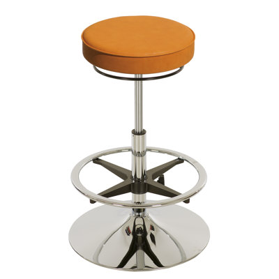 Kerber Swivel Upholstered Adjustable Height Counter Stool with Metal Frame