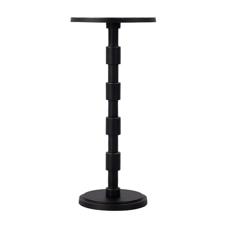 Delano 10 in. W Round All Metal Pedestal Base End Table
