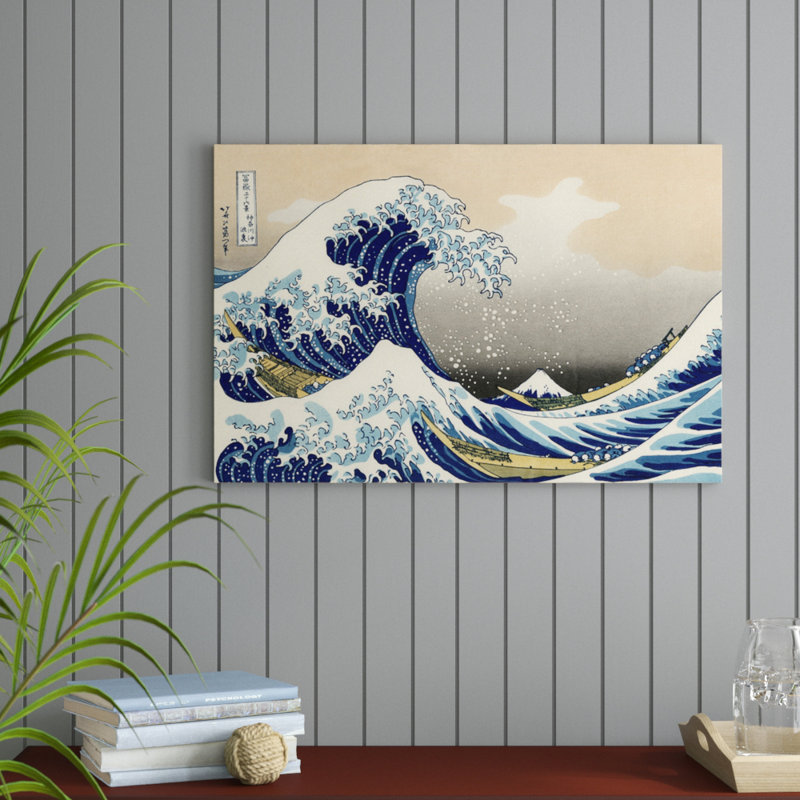 Hokusai - Wrapped Canvas Painting, 90cm H x 135cm W x 1.8cm D