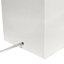 Lampe de table en cuir 21 po avec abat-jour rectangulaire en lin blanc-105848919-105865462-81096630