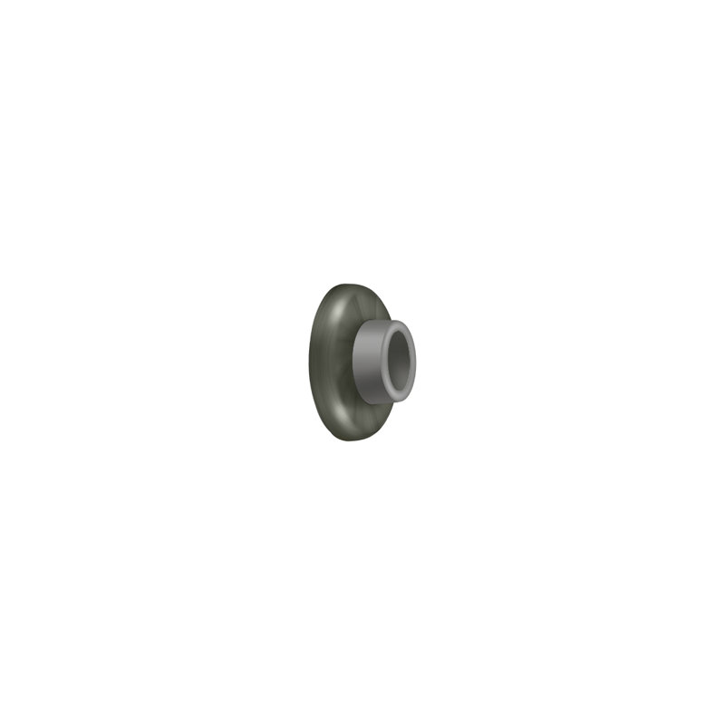Deltana WB250U15A Wall Mount Concave Flush Bumper, 2-1/2" Diam. in Antique Nickel, Antique Nickel