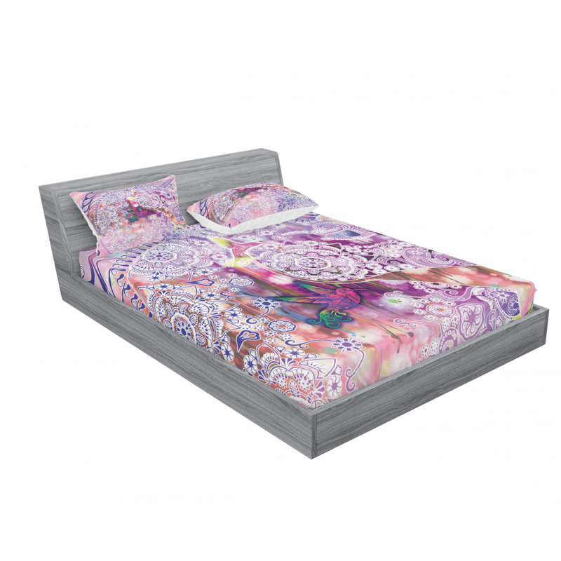 Microfiber Paisley Sheet Set, Full/Double Sheet Set with Fitted Sheet