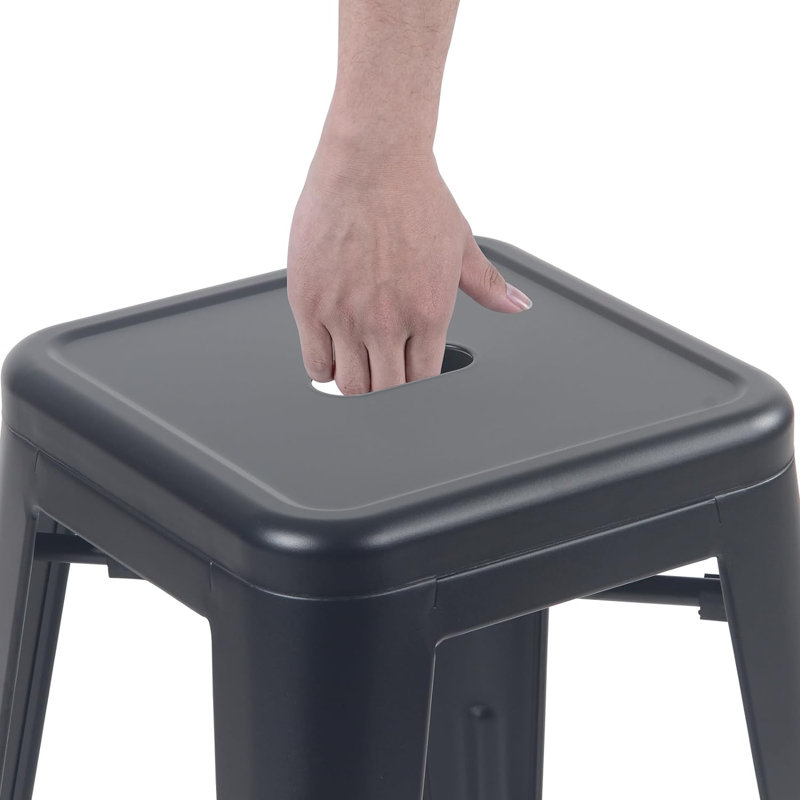 Tabouret de bar 30 po Winfred, Tabouret de comptoir (siège d’une hauteur de 24, Noir mat