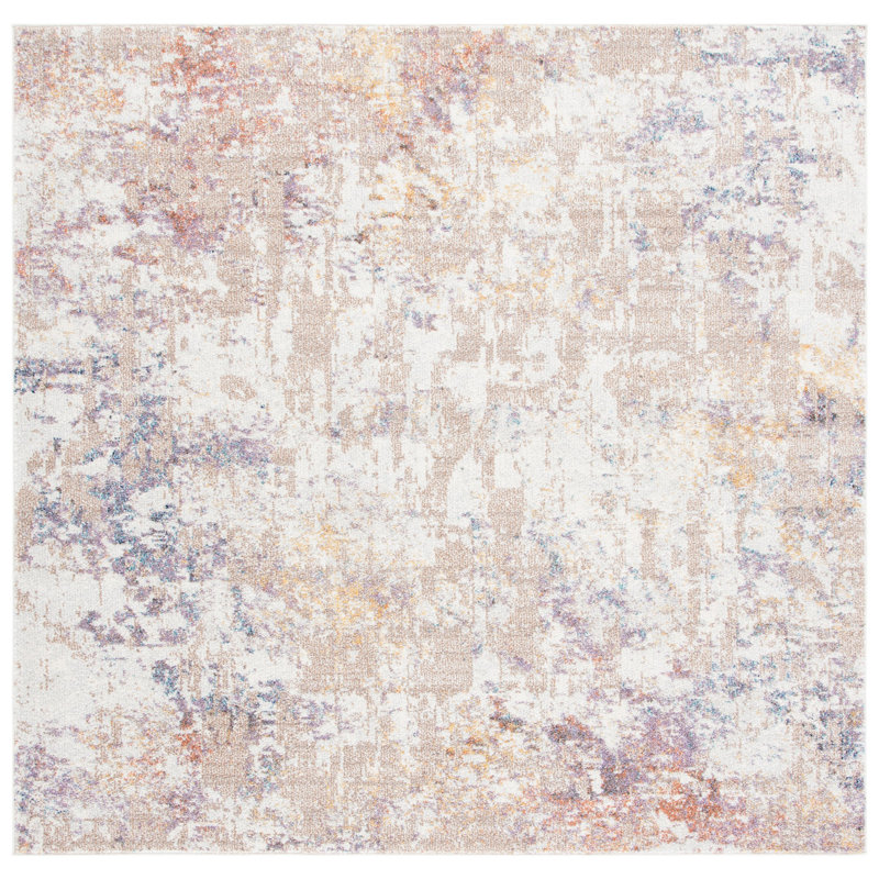 Camdyn Performance Abstract Rug, Square 6'7"