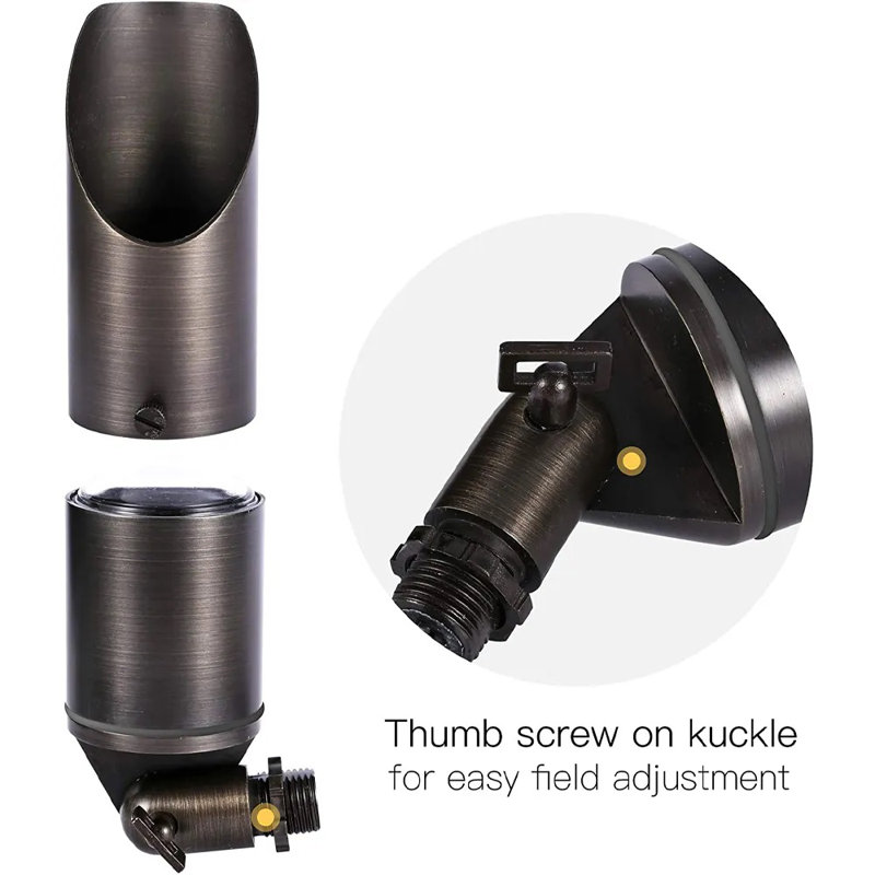 Adjustable Dark Brass LED Outdoor Spotlight with 7W Bulb