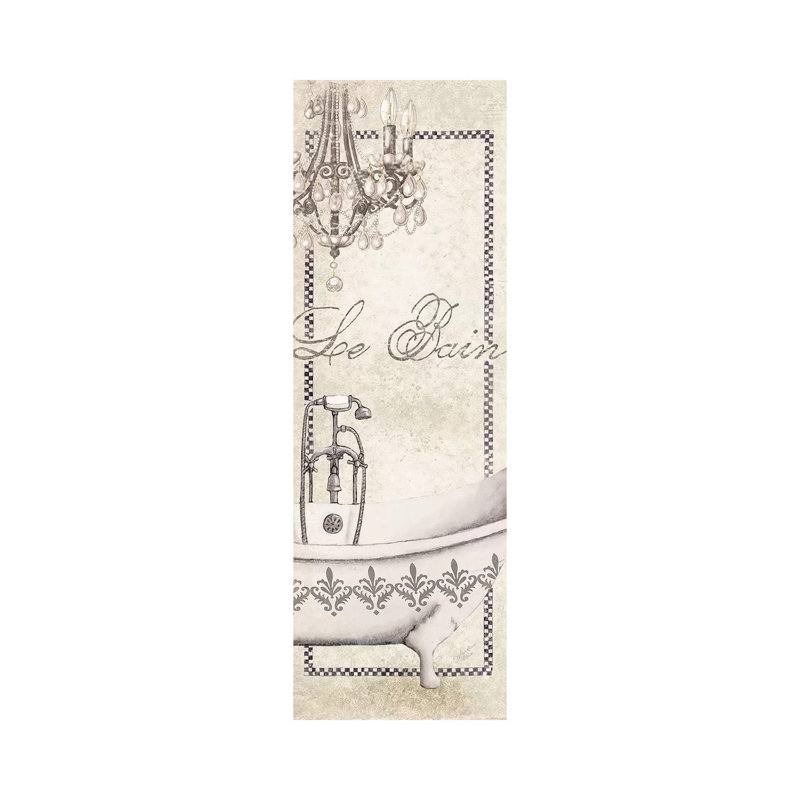 Fleur De Lis Bath Panel II by Marie Elaine Cusson - Wrapped Canvas Panoramic Print, 30.48 cm H x 91.44 cm W x 1.91 cm D