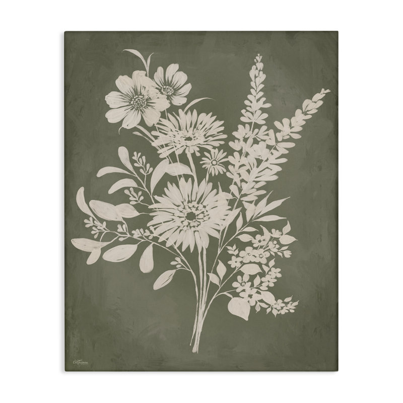 Bouquets de toile d'herbes de fleurs sauvages, design par Cat Thurman Designs, H 20 po x l 16 po