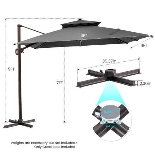 Freeport Park® Herrell 132'' Square Cantilever Umbrella & Reviews | Wayfair