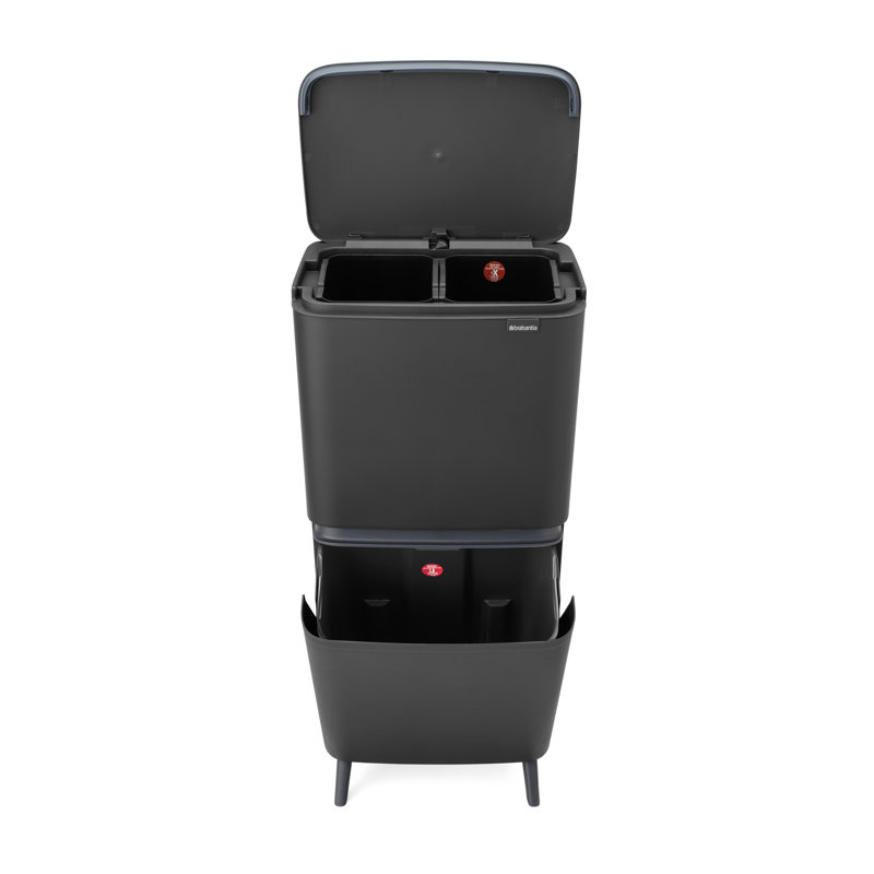 Brabantia Sortup Recycle Bin Hi, 25+10+10 Litre, Dark Grey