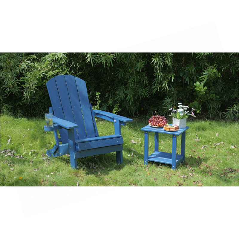 Méridienne d'extérieur réglable avec porte-gobelet, Bleu très foncé