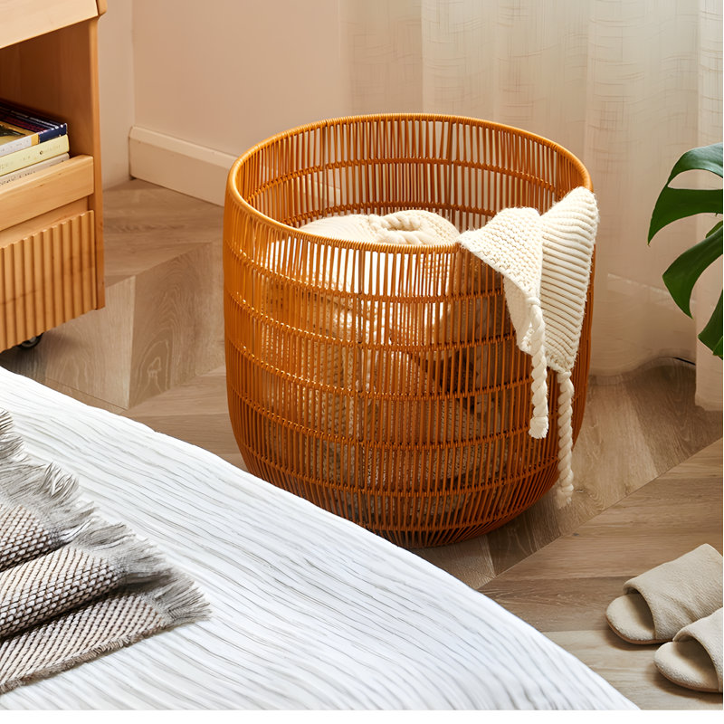 Laundry Hamper For Bedroom, Woven Dirty Clothes Basket With Handles, Storage Organizer For Bathroom, Bath, Home, Durable And Stylish