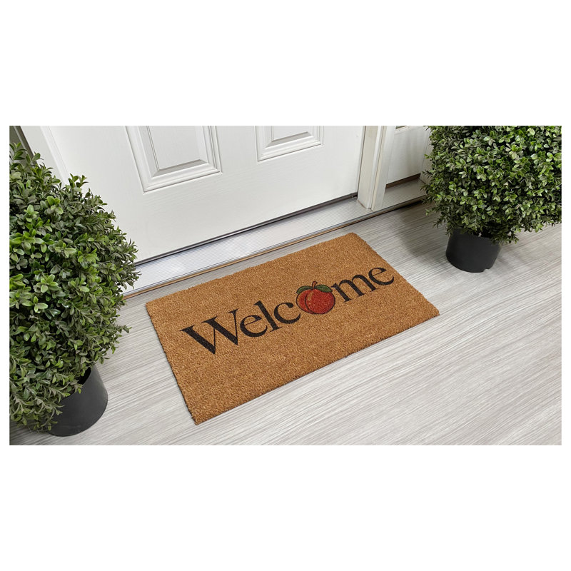 Paillasson intérieur / extérieur 29 po x 17 po Peach Welcome, L 36 po x L 72 po