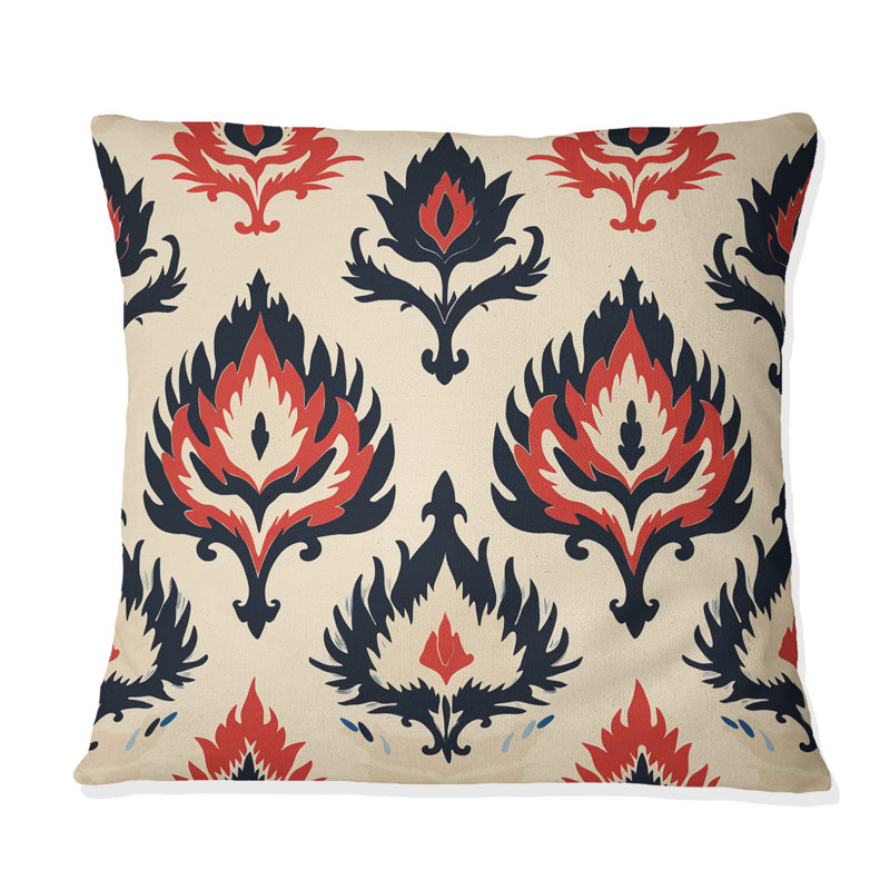 Coussin décoratif en polyester Red Ikat Nomadic Tribe, H 16 po x l 16 po
