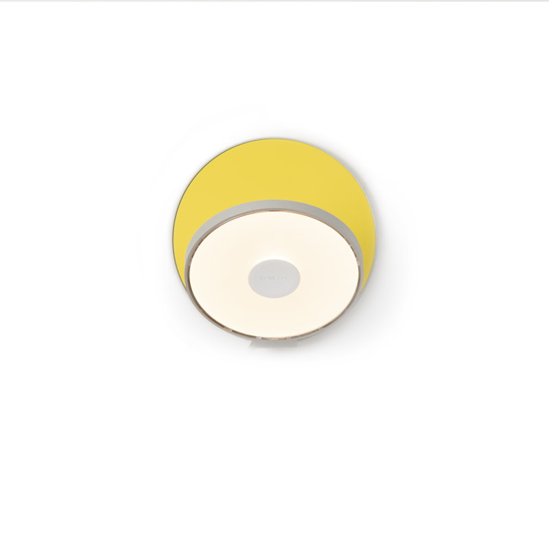 Contemporary Matte White Circular LED Wall Sconce with Dimmable Light