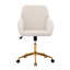 Fauteuil ergonomique Ty Velvet Beige - Pivotant, réglable, rembourrage confortable, bureau doré stable avec housse Bureau ergonomique, base solide-836896778