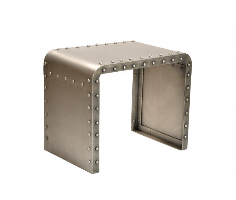 Table de bout rectangulaire en métal doré 20 po