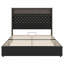Lit plateforme avec tête de lit haute capitonnée, décoration de rivet, veilleuse, charge USB et tablette de tête de lit-1260504325-1260504323
