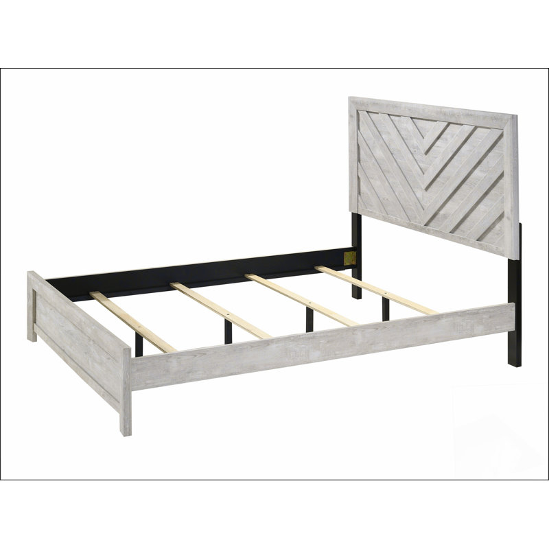 1pièce lit simple pour lit de jeunes en bois à motif géométrique à chevrons, Simple