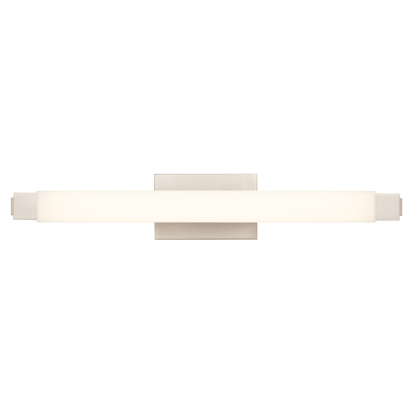 Barre d'éclairage de salle de bain 26 po en nickel brossé avec DEL intégrée, 1830, H 4,5 po x l 24 po x P 6,38 po