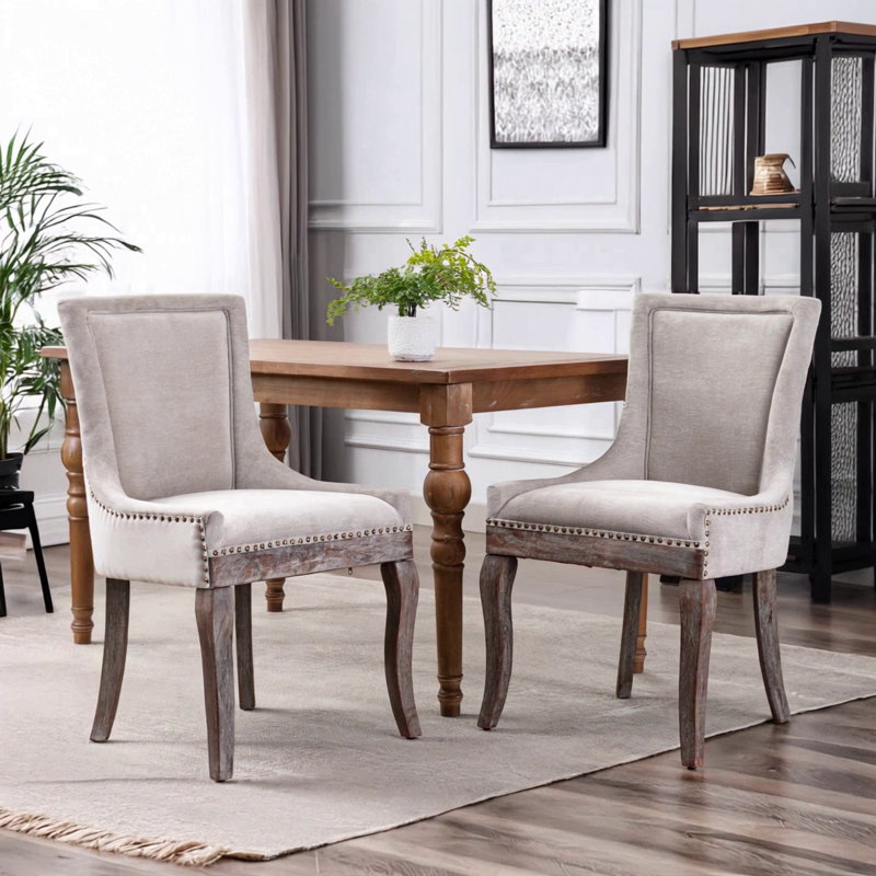 Ultra Side Dining Chair, Beige Fabric