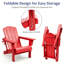 Ensemble de 2 chaises Adirondack pliables en polyéthylène haute densité pour l'extérieur avec porte-gobelets-1803149819