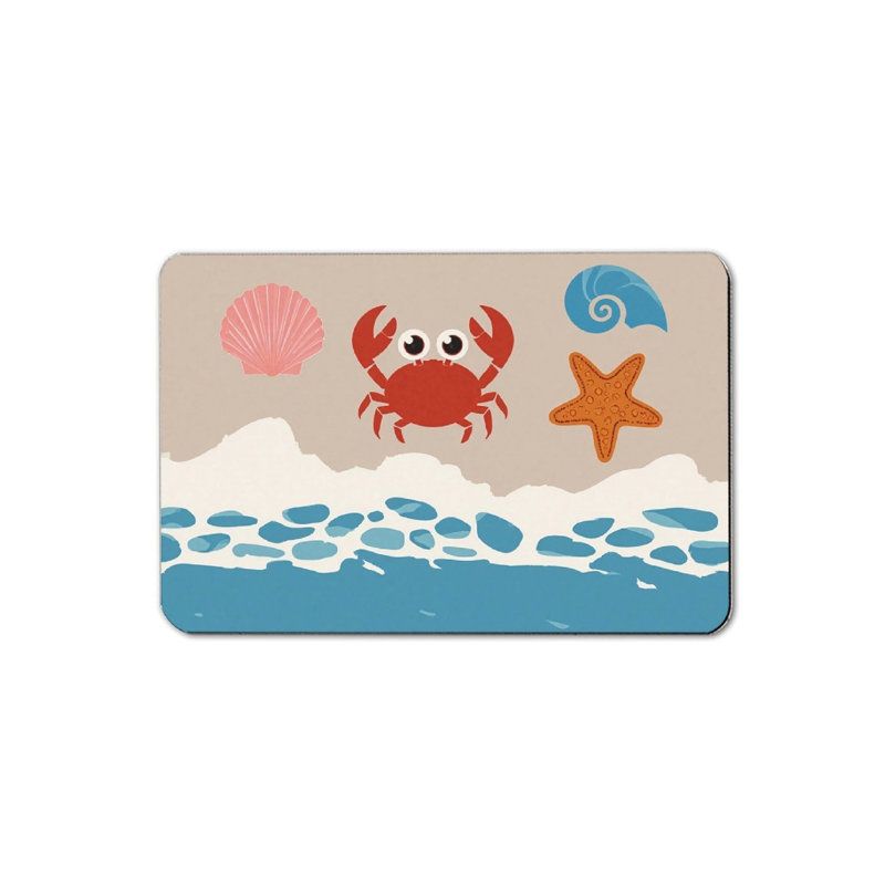 Tapis de bain Red Crab Shell Starfish pour salle de bain, 16 x 24
