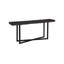 Chainsaw Console Table, Burnt Black, Black Iron Cross Base
