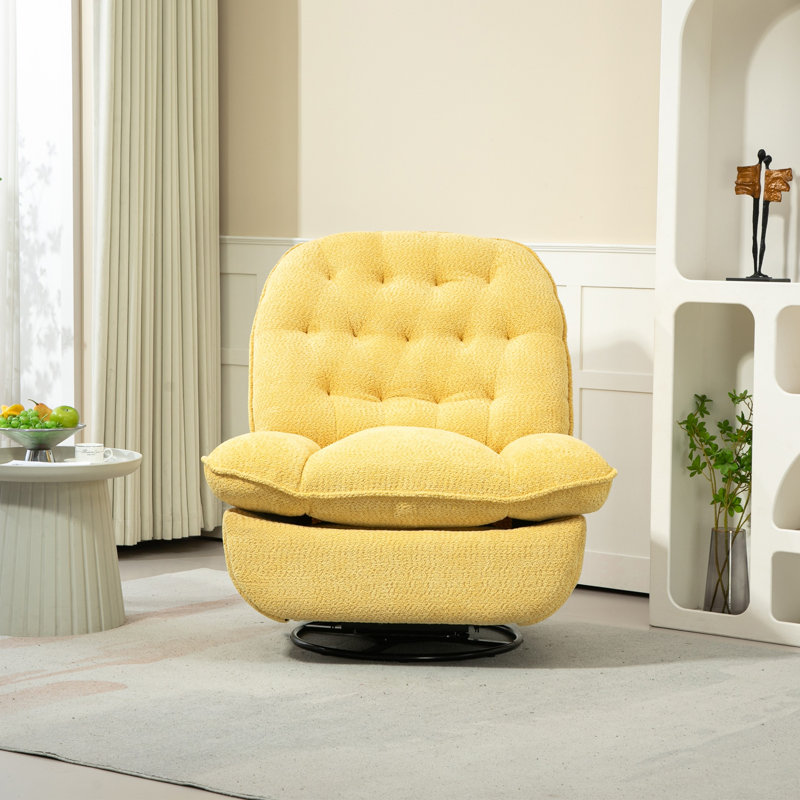 Fauteuil inclinable moderne capitonné, Jaune
