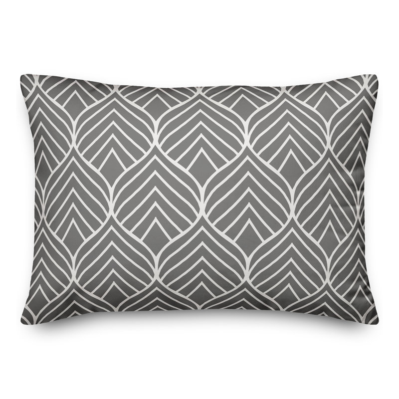 Abstract Outdoor Throw Pillow, Gray